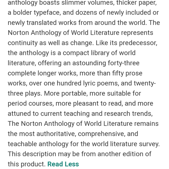 The Norton Anthology of World Literature Paperback Book - Picture 4 of 4